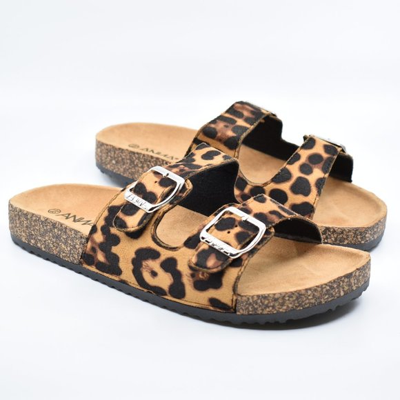 Anna Shoes - Leopard Cork Sandals